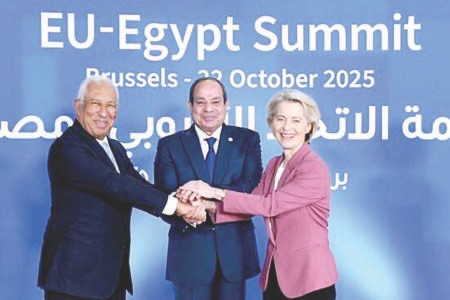 قمة الاتحاد الأوروبي ومصر: ملتزمون بسلام دائم قائم على حل الدولتين ونرفض تهجير للفلسطينيين