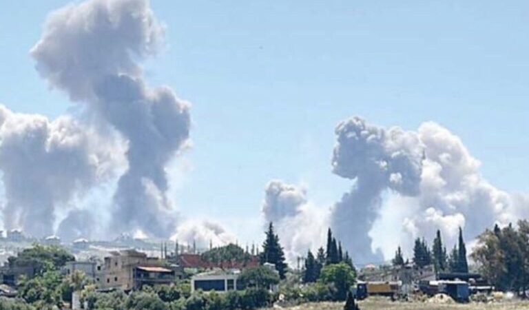 قذائف مدفعية على أطراف بلدة يارون وإلقاء قنابل على بلدات حدودية