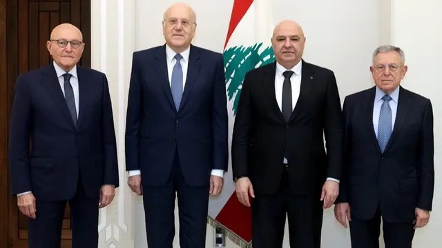 الرؤساء ميقاتي والسينورة وتمام سلام من بعبدا: نؤيد قرارات الحكومة ونعول على حكمة رئيس الجمهورية في الحفاظ على وحدة اللبنانيين