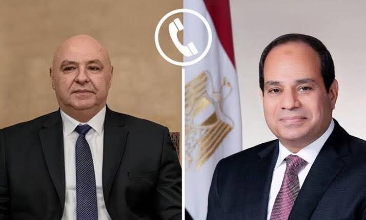 رئيس الجمهورية تلقى اتصالاً من السيسي واستقبل رئيس الحكومة
