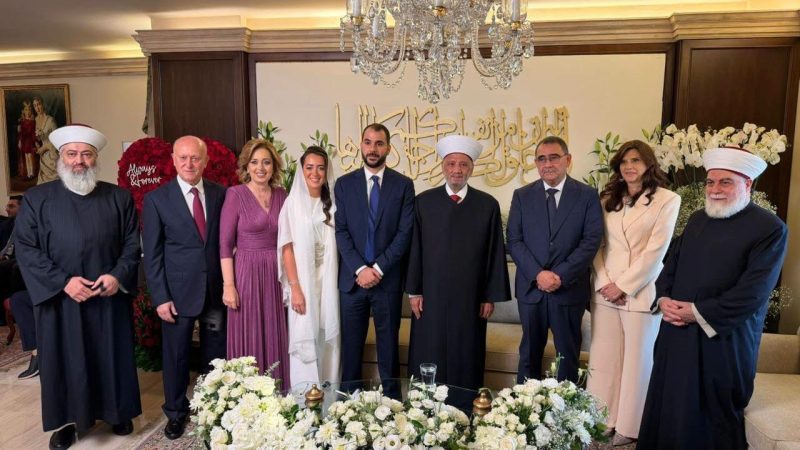 عقد قران أمل أشرف ريفي وعبد الكريم الجندي بحضور مفتي الجمهورية
