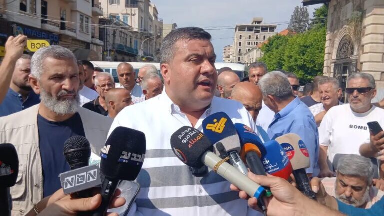 اعتصام نقابي في طرابلس وتلويح بالتصعيد&nbsp;