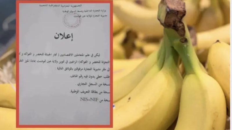 قصة “جمهورية الموز” مع تقنين هذه المادة الحيوية وتقييد التجارة فيها بالجزائر إلا بشروط صارمة .